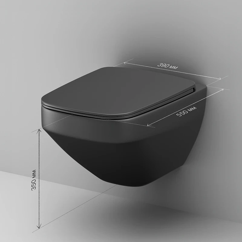 Унитаз AM.PM Inspire V2.0 C50A1700MBSC подвесной Черный матовый с сиденьем микролифт фарфор подвесной