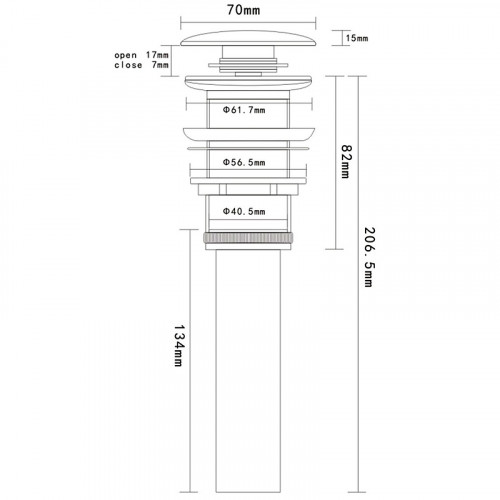 Донный клапан AQUAme AQM7002-0MP click-clack Розовый матовый