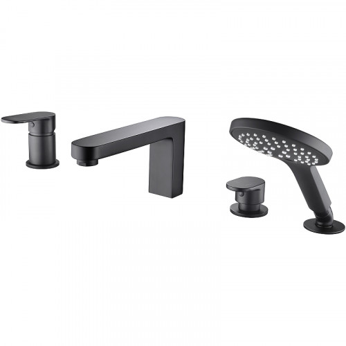 Смеситель на борт ванны WasserKRAFT Elbе 7455 Черный матовый латунь