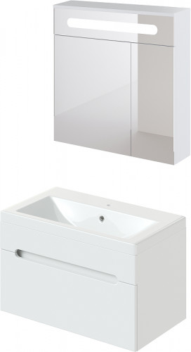 Комплект мебели для ванной DIWO Коломна 80 462695 подвесной цвет Глянцевый белый