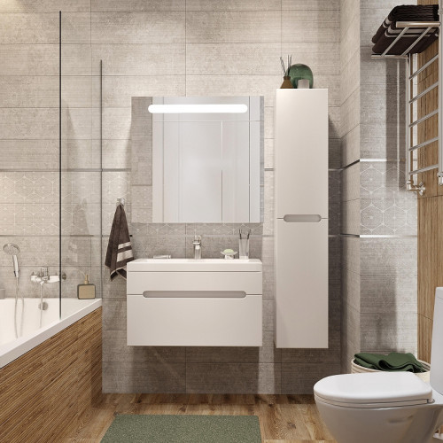 Комплект мебели для ванной DIWO Коломна 80 462695 подвесной цвет Глянцевый белый