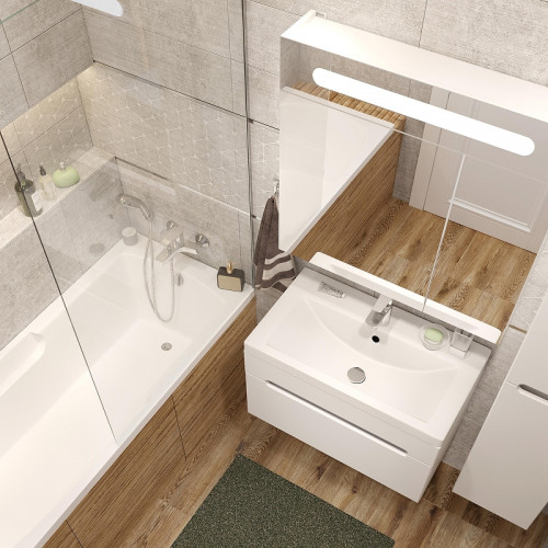 Комплект мебели для ванной DIWO Коломна 80 462695 подвесной цвет Глянцевый белый