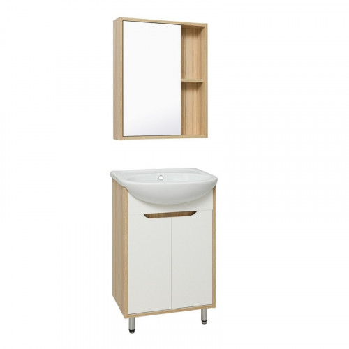 Зеркальный шкаф Runo Эко 52 УТ000001833 Лиственница МДФ / ЛДСП, стекло