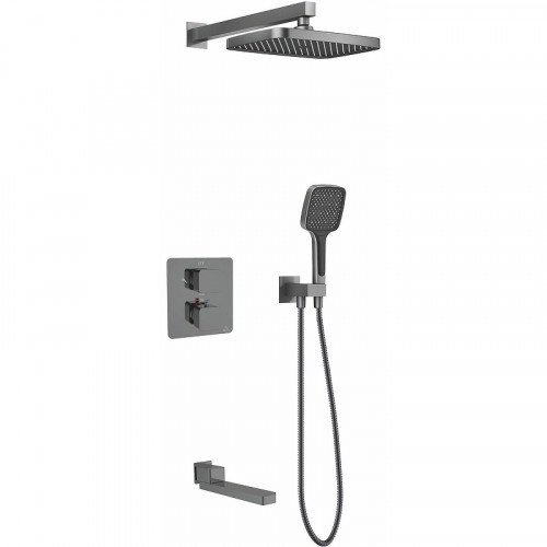 Душевая система Rose R15T R1595T с термостатом Оружейная сталь