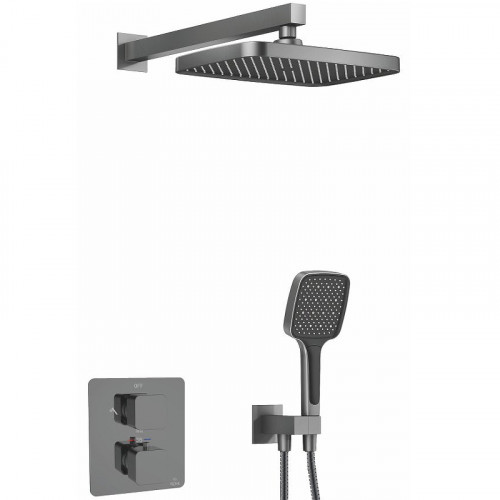 Душевая система Rose R15T R1595T с термостатом Оружейная сталь