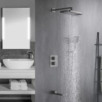 Душевая система Rose R15T R1595T с термостатом Оружейная сталь