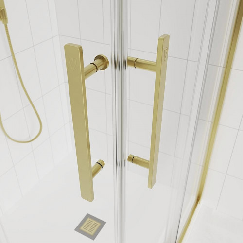 Душевой уголок Veconi Evo 300 G 120х80 E3-G-12080-01-C9 профиль Золото брашированное стекло прозрачное