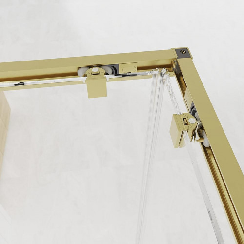 Душевой уголок Veconi Evo 300 G 120х80 E3-G-12080-01-C9 профиль Золото брашированное стекло прозрачное