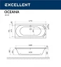 Акриловая ванна Excellent Oceana Slim 180x80 WAEX.OCE18S.LINE.GL с гидромассажем