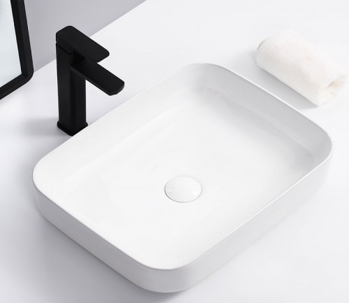 Раковина-чаша CeramaLux 50 9391 Белая фаянс накладная