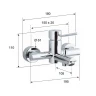 Смеситель для ванны Remer Minimal N052 Хром латунь на стену