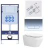 Комплект унитаза с инсталляцией Aquatek Set Aquatek Лея Т-016 4в1 цвет Белый с сиденьем Микролифт и клавишей смыва цвет Хром глянцевый