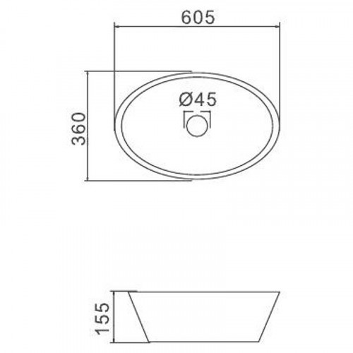 Раковина-чаша Gappo 60 GT303 Белая фарфор накладная
