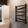 Электрический полотенцесушитель Маргроид Зигзаг профильный 800x500 Зигзаг-8050-1081-9005R правый Черный матовый нержавеющая сталь