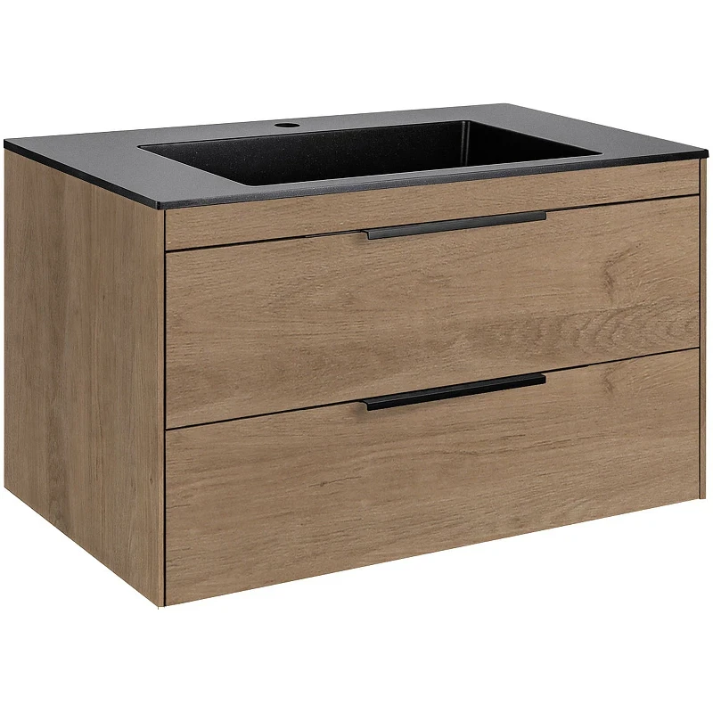 Тумба под раковину Vincea Chiara 2D 80 VMC-2C2800NO подвесная N.Oak МДФ / ЛДСП