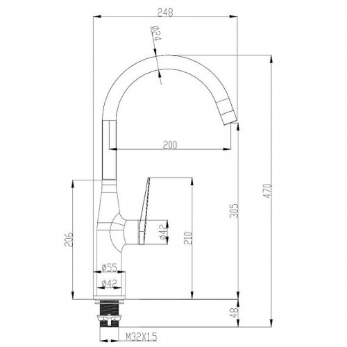 Смеситель для кухни Olive's Viar 28431VRB Черный матовый