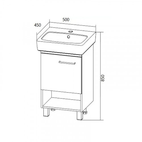 Тумба под раковину 1MarKa Tera 50 У76064 Дуб Сонома МДФ / ЛДСП