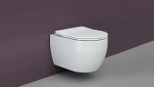 Унитаз с инсталляцией Ceramicanova Play CN3001 + Tece Now 9400414 с сиденьем Микролифт и Черной матовой клавишей смыва