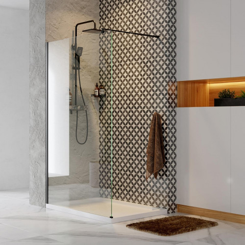 Душевая перегородка WasserKRAFT Abens 110 20W46 профиль Черный стекло прозрачное