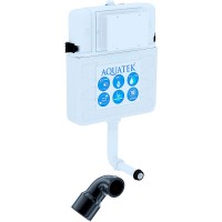 Комплект унитаза со смывным бачком Aquatek Set BW Aquatek Европа-031 3в1 с сиденьем Микролифт и Черной матовой клавишей смыва фарфор приставной