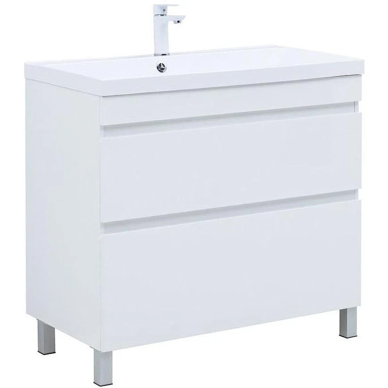 Тумба под раковину Aquanet Нота New 90 344147 Белый глянец