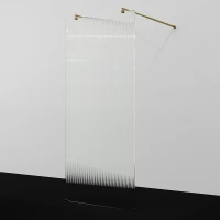 Душевая перегородка WasserKRAFT Vechte 120 60W40BG-FL профиль Золото матовое стекло рифленое