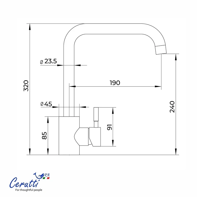 Cмеситель для кухни Ceruttispa Дуилио (Duilio) GG CT12105 12105 цвет Графит