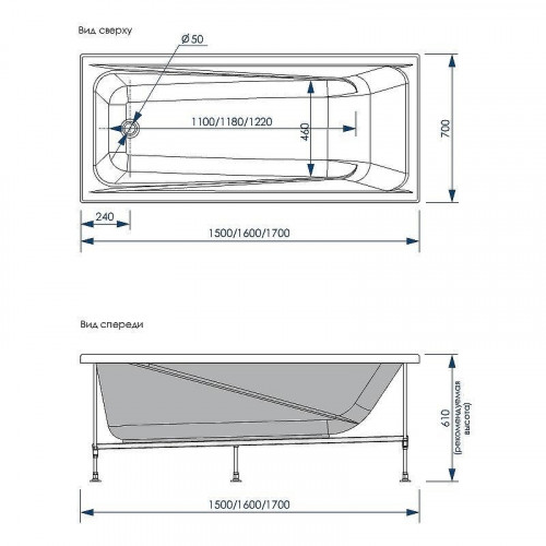 Акриловая ванна Loranto Calgary 170х70 CS00063295 цвет Белый