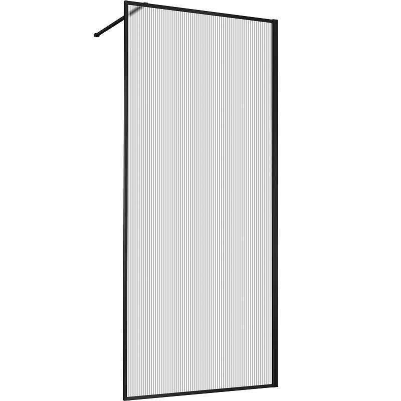 Душевая перегородка Vincea Walk-In 120 VSW-1HP120FLB профиль Черный матовый стекло рифленое