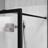 Душевая перегородка Vincea Walk-In 120 VSW-1HP120FLB профиль Черный матовый стекло рифленое