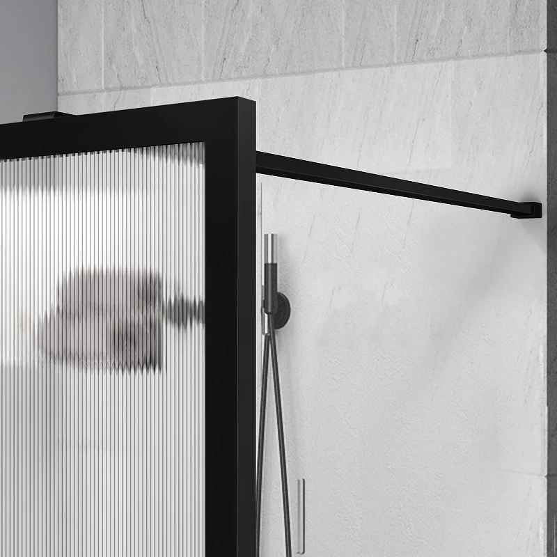 Душевая перегородка Vincea Walk-In 120 VSW-1HP120FLB профиль Черный матовый стекло рифленое