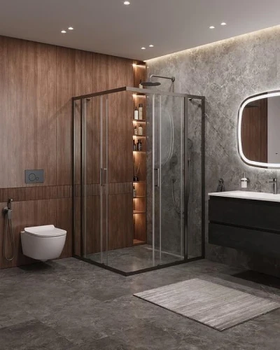 Душевой уголок Cezares Molveno 120x110 MOLVENO-AH-22-120/110-C-GM-IV Оружейная сталь стекло прозрачное