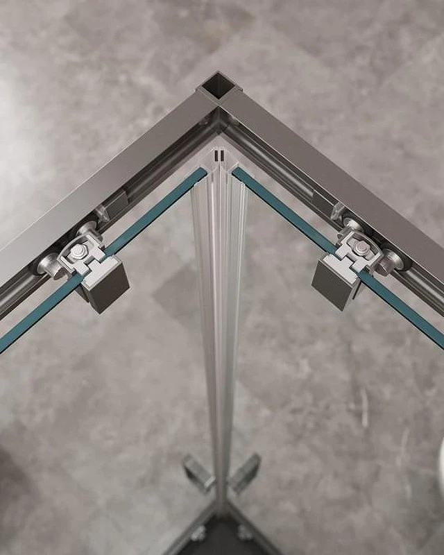 Душевой уголок Cezares Molveno 120x110 MOLVENO-AH-22-120/110-C-GM-IV Оружейная сталь стекло прозрачное