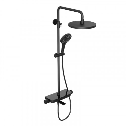 Душевая система Abelsberg Lineara SNS52791MB с термостатом цвет Вулканический черный
