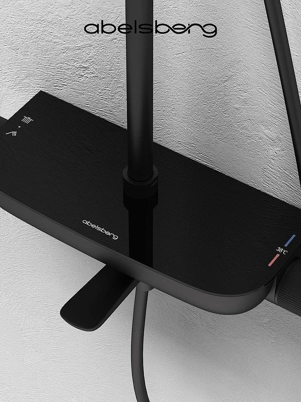 Душевая система Abelsberg Lineara SNS52791MB с термостатом цвет Вулканический черный
