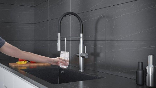 Смеситель для кухни KUCHENSTERN ELIT-FE 407SS40 цвет Нержавеющая сталь