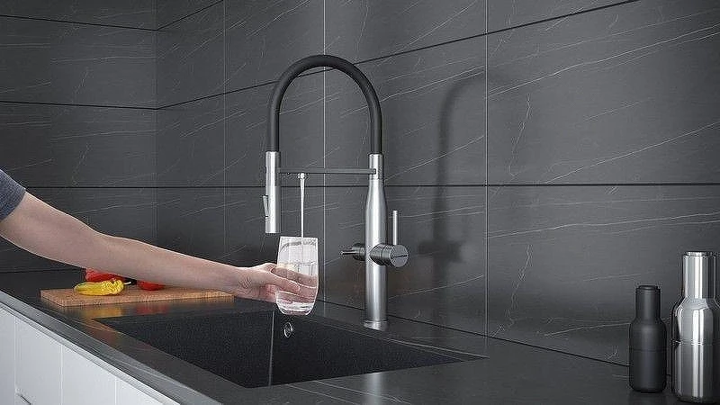 Смеситель для кухни KUCHENSTERN ELIT-FE 407SS40 цвет Нержавеющая сталь