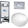 Комплект унитаза с инсталляцией WeltWasser MARBERG 507 + JECKENBACH 004 GL-WT + MAR 507 RD-CR 10000006968 цвет Белый глянцевый с сиденьем Микролифт и клавишей смыва цвет Хром
