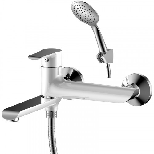 Смеситель для ванны Rossinka W35-33 Белый Хром латунь на стену