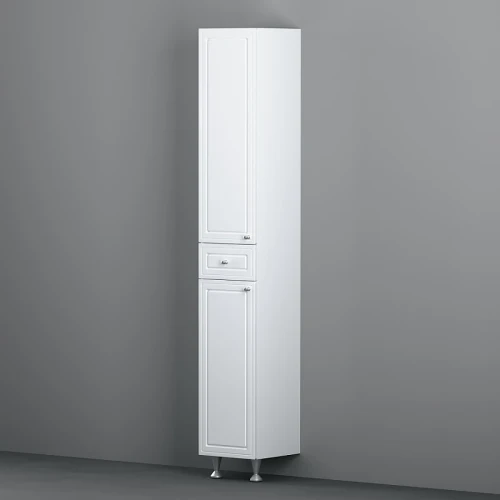 Шкаф пенал Damixa RedBlu Palace One 30 M41CSR0303WG с бельевой корзиной Белый МДФ / ЛДСП