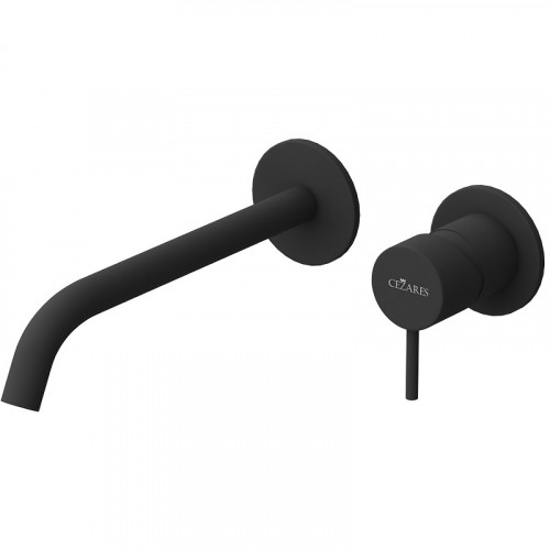 Смеситель для раковины Cezares Leaf LEAF-BLI2-20-L-NOP Черный матовый латунь встраиваемый
