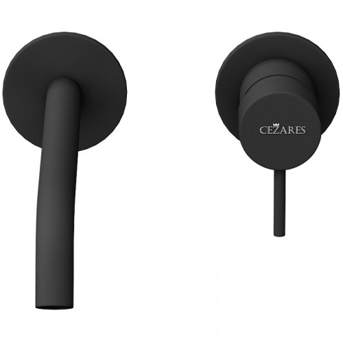 Смеситель для раковины Cezares Leaf LEAF-BLI2-20-L-NOP Черный матовый латунь встраиваемый