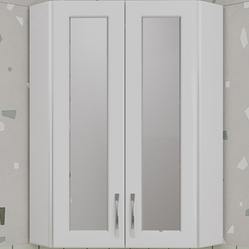 Подвесной шкаф Style Line Эко Стандарт 65 ЛС-00002331 угловой Белый глянцевый МДФ / ЛДСП, стекло