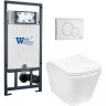 Комплект унитаза с инсталляцией WeltWasser MARBERG 507 + GELBACH 043 MT-WT + MAR 507 RD GL-WT 10000011919 цвет Белый глянцевый с сиденьем Микролифт и клавишей смыва цвет Белый глянцевый