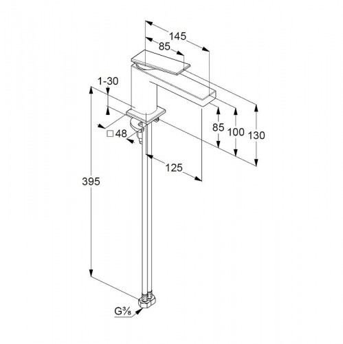 Смеситель для раковины Kludi Decus 54290N275 цвет Оружейная сталь
