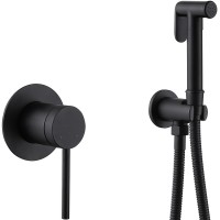 Гигиенический душ со смесителем Abber Emotion AF8825B Черный матовый латунь встраиваемый