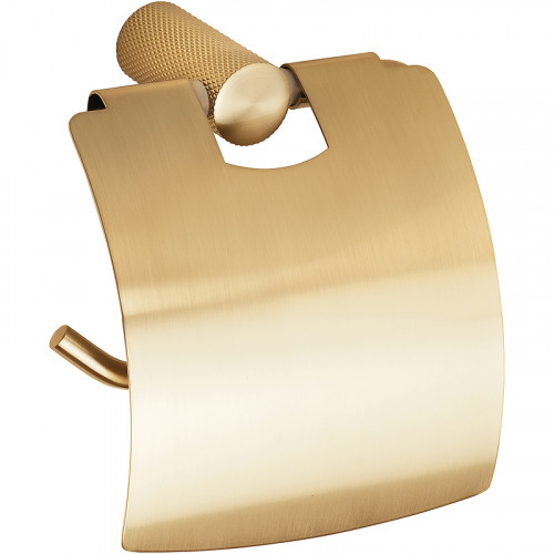 Держатель туалетной бумаги Bemeta Auria 171112012 с крышкой цвет Матовое золото-шампань