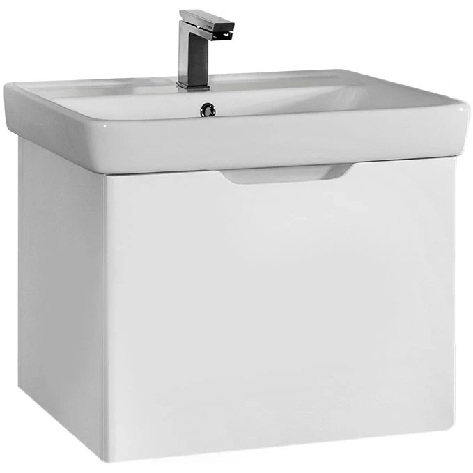 Тумба под раковину Dreja Eco Tiny 50 99.1901 подвесная Белая МДФ / ЛДСП