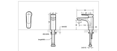 Смеситель для раковины Bravat Source F1173218CP-ENG