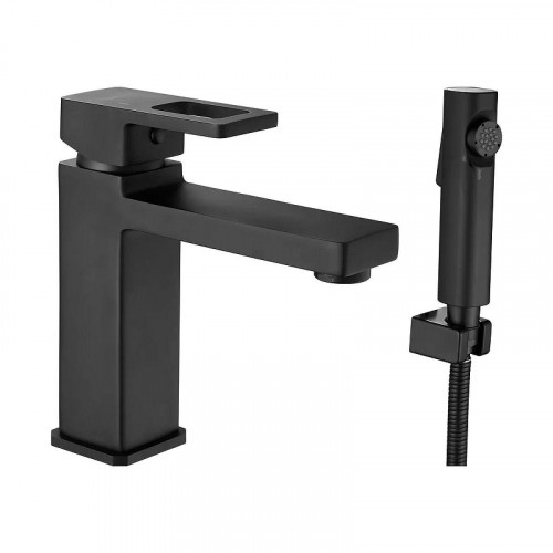 Смеситель для раковины Shevanik S8271H с гигиеническим душем цвет Черный